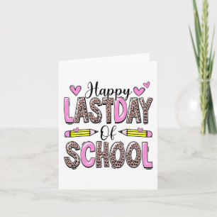 Letzter Schultag Leopard Lehrer Student Graduat Karte