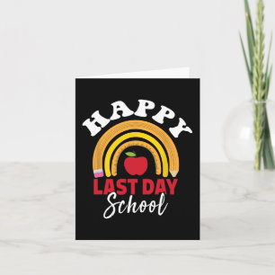 Letzter Schultag Regenbogen Leopard Lehrer Schüler Karte