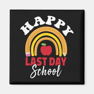 Letzter Schultag Regenbogen Leopard Lehrer Schüler Magnet
