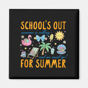 Letzter Schultag Sommerferien Schule ist aus Magnet