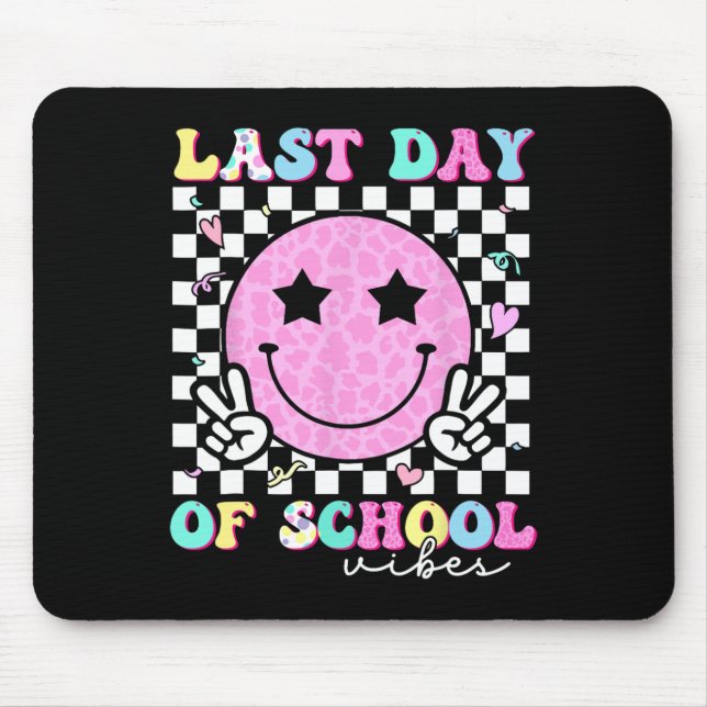 Letzter Schultag Stimmung Lehrer Schüler Groovy Gr Mousepad (Vorne)