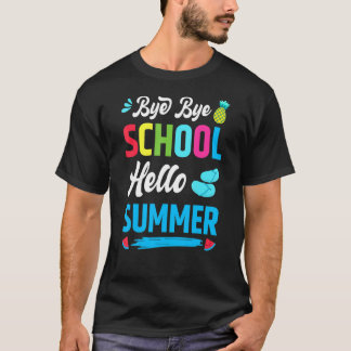 Letzter Schultag von der Schule Bye School Hallo S T-Shirt