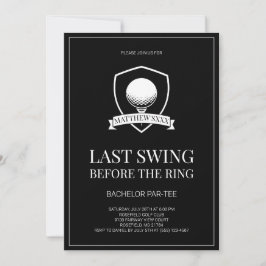Letzter Schwung Schwarz-Weiß-Golf-Junggesellenabsc Einladung