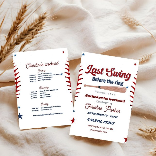 Letzter Schwung vor Baseball Bachelorette Einladung (Von Creator hochgeladen)