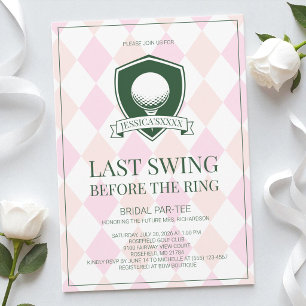 Letzter Schwung vor dem Ring Rosa Golf Brautparty Einladung