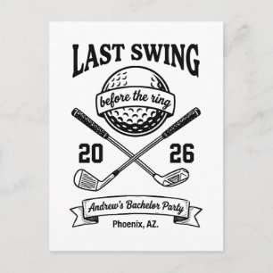 Letzter Schwung vor dem Ring-Shirt Lustiger Golf Postkarte