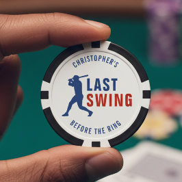 Letzter Schwung vor der Junggesellenparty Baseball Pokerchips