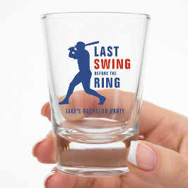 Letzter Schwung vor der Ring Baseball Junggesellen Schnapsglas