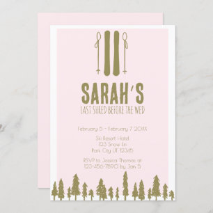 Letzter Shred Ski Winter Junggeselinnen-Abschied Einladung