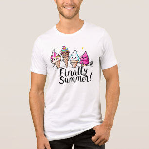 Letzter Sommer Niedliche Eiscreme Urlaub Tri-Blend Shirt
