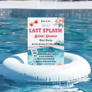 Letzter Splash Pool Themed Bachelorette Brautparty Einladung