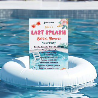 Letzter Splash Pool Themed Bachelorette Brautparty Einladung