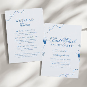 Letzter Spritzer Nautical Blue Hen Junggesellinnen Einladung