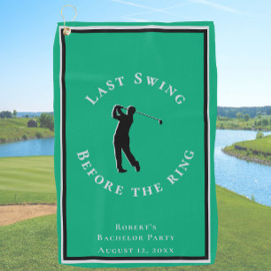 Letzter Swing vor dem grünen Ring Junggesellenabsc Golfhandtuch