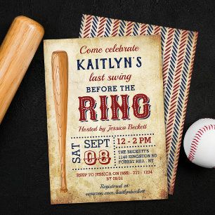 Letzter Swing vor dem Ring! Baseball-Junggesellinn Einladung
