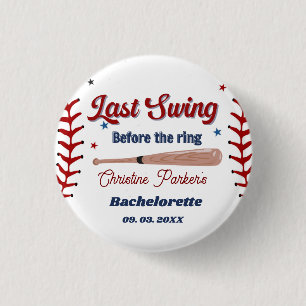 Letzter Swing vor dem Ring Baseball-Junggesellinne Button