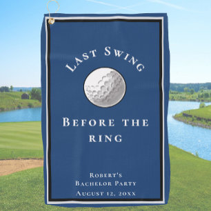 Letzter Swing vor dem Ring Blue Junggesellenparty Golfhandtuch
