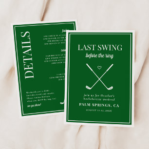 Letzter Swing vor dem Ring Golf Junggesellinnenabs Einladung