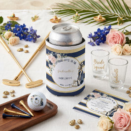 Letzter Swing vor dem Ring Navy Blau & Gold Blumen Dosenkühler