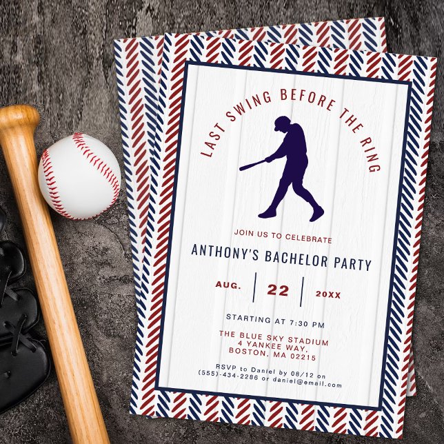 Letzter Swing vor der Ring Baseball Junggesellenab Einladung (Von Creator hochgeladen)