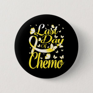 Letzter Tag Chemo Kinderkrebs-Bewusstsein, aber Button