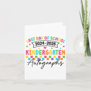 Letzter Tag der Autographie Kindergarten Graduat Karte