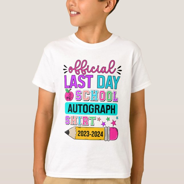 Letzter Tag der Schule Autogramm Shirt Stift 2023- (Vorderseite)
