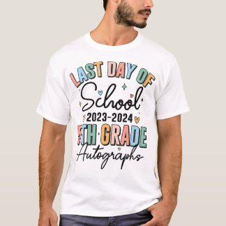 Letzter Tag der Schule Autograph 5th Grad Abschlus T-Shirt
