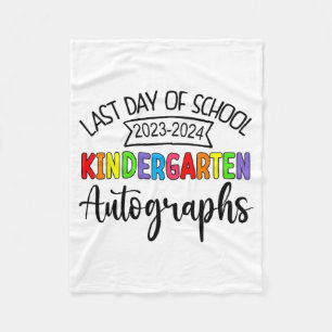 Letzter Tag der Schule Autograph Kindergarten Grad Fleecedecke