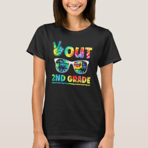 Letzter Tag der Schule Frieden Out 2. Klasse Lehre T-Shirt