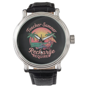 Letzter Tag der Schule für Lehrer Sommererneuerung Armbanduhr