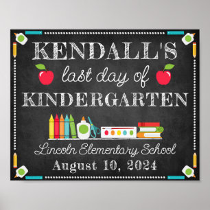 Letzter Tag der Schule Personalisiert Editable Sig Poster