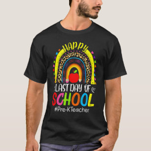 Letzter Tag der Schule Pre-K Lehrer Leopard Rainbo T-Shirt