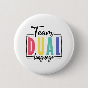 Letzter Tag der Schule Squad Team duale Sprachunte Button
