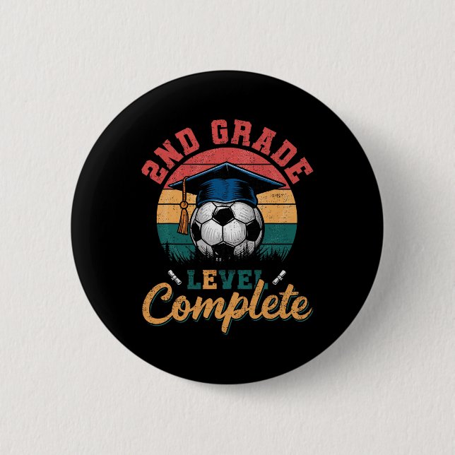 Letzter Tag eines kompletten Fußballjungen oder -m Button (Vorderseite)