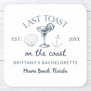 Letzter Toast am Junggeselinnen-Abschied am Strand Rechteckiger Pappuntersetzer