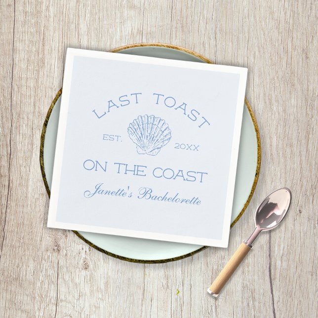 Letzter Toast am Junggeselinnen-Abschied am Strand Serviette (Last Toast On The Coast Beach Bachelorette Party Napkins)