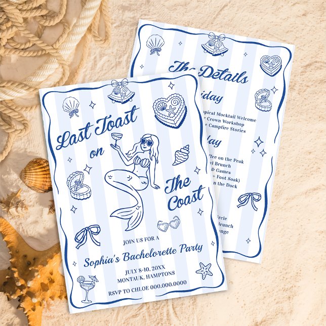 Letzter Toast am Junggeselinnen-Abschied der Küste Einladung (Von Creator hochgeladen)