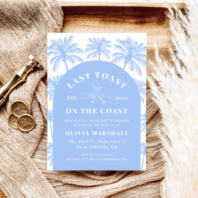 Letzter Toast am Junggeselinnen-Abschied der Küste Einladung (Von Creator hochgeladen)