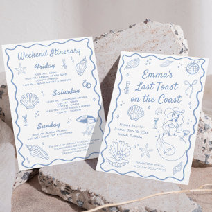 Letzter Toast am Junggeselinnen-Abschied der Küste Einladung