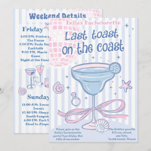 Letzter Toast am Junggeselinnen-Abschied der Küste Einladung