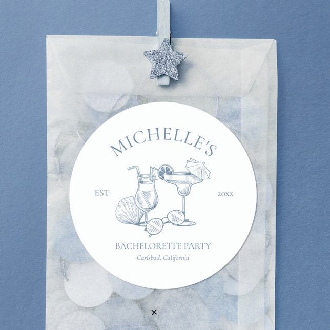 Letzter Toast am Junggeselinnen-Abschied der Küste Runder Aufkleber (Von Creator hochgeladen)