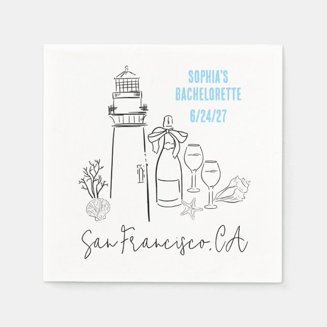 Letzter Toast am Junggeselinnen-Abschied der Küste Serviette (Vorderseite)