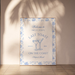 Letzter Toast am Küstenstrand Blaues Junggesellinn Poster