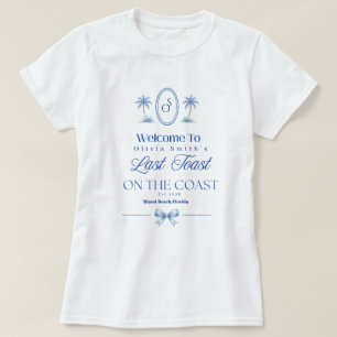Letzter Toast am Küstenstrand Blaues Junggesellinn T-Shirt