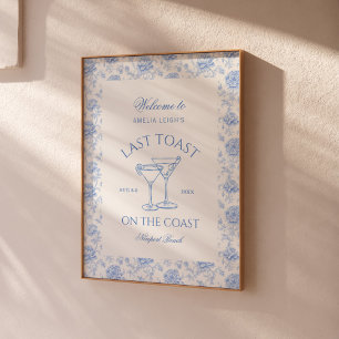 Letzter Toast am Küstenstrand Blumen-Junggesellinn Poster