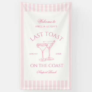 Letzter Toast am Küstenstrand Rosa Junggesellinnen Banner