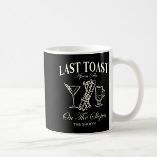 Letzter Toast an den Hängen Junggesellen Skifahren Kaffeetasse