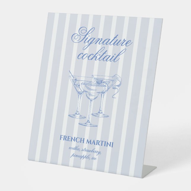 Letzter Toast an der Küste Bachelorette Cocktail Sockelschild (Vorderseite)