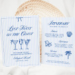 Letzter Toast an der Küste Elegante handgezeichnet Einladung<br><div class="desc">Dieses elegante "Last Toast on the Coast"-Design ist perfekt für einen Strand- oder Küstenbachelorette-Abend. Das Design besticht durch ein wunderschönes Thema am Meer, einen stilvollen Schriftart und eine raffinierte Gestaltung, die Ihre Gäste sicherlich beeindrucken wird. Auf der Rückseite der Einladung finden Sie alle Wochenenddetails für den Junggeselinnen-Abschied, sodass es für...</div>